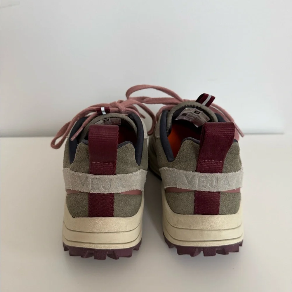 Veja Women's Sneakers in Olive, Beige & Mauve - Picture 3 of 7